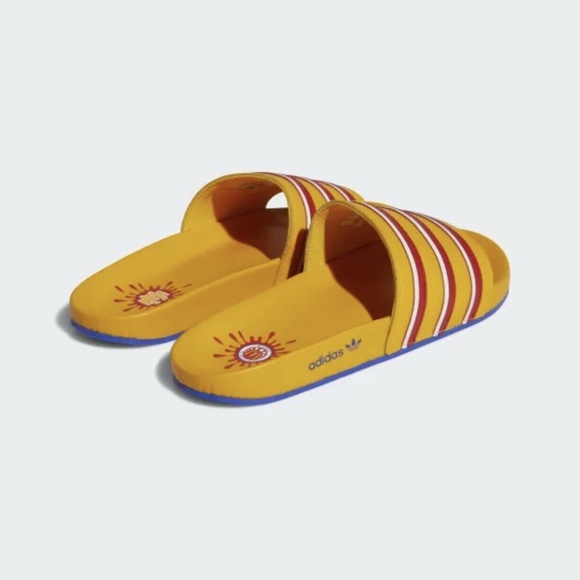 new men\'s size 8 Adidas X Eric Emanuel/EE Adilette X H02574 Slides Bold Gold/Red